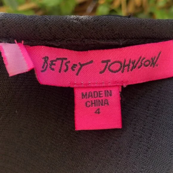 NWT Betsy Johnson Black Long Sleeve Aztec Sheath Dress 4 - Picture 7 of 11